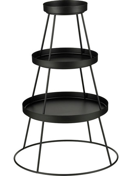 Δίσκος 3οροφος μεταλλικός μαύρος 40x74,5cm - Plastona