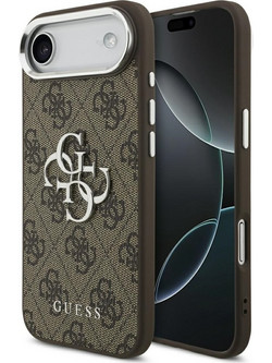 Guess 4G Big Classic Logo Back Cover Brown Silver (iPhone 17 Air)