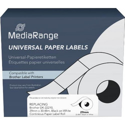 Ετικέτες Γενικής Χρήσης Mediarange (Brother DK-22210) 29mm, 30.48m, Black on White (MRBDK22210)