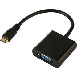 POWERTECH αντάπτορας mini HDMI σε VGA CAB-H031, 0.20m, μαύρος