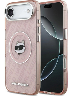 Karl Lagerfeld IML Choupette Head Logo MagSafe Back Cover Pink (iPhone 17 Air)