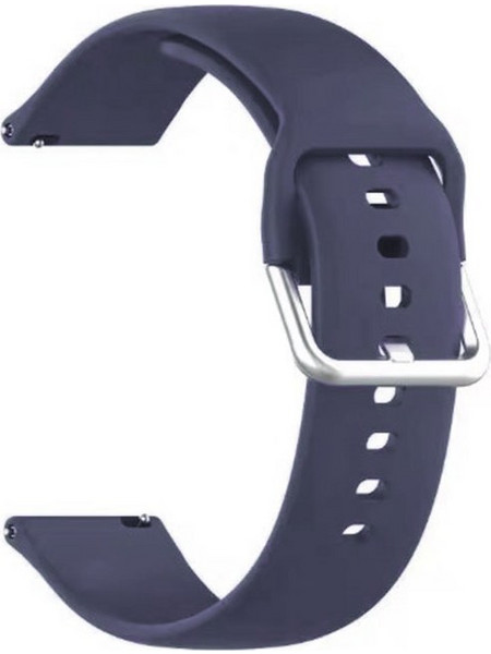 Λουράκι Σιλικόνης/Silicone Strap Universal με Ασημί Κούμπωμα για Smartwatch 22mm, violet gray
