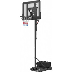 SPORTNOW Σταντ Μπάσκετ, ρυθμιζόμενο ύψος καλαθιού 235-305 cm, βάση με ρόδες, Μαύρο