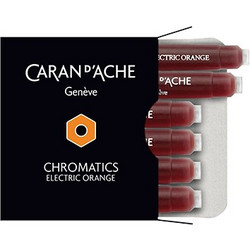 CARAN D'ACHE ΑΜΠΟΥΛΑ ΠΟΡΤΟΚΑΛΙ ΜΕΛΑΝΙ 6 ΤΕΜΑΧΙΑ ELECTRIC ORANGE