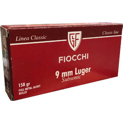 FIOCCHI 9MM LUGER SUBSONIC 158GR