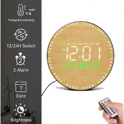 Επιτραπέζιο Ψηφιακό Ρολόι LED με Μοτίβο Bamboo DS5823L