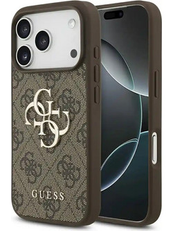 Guess Θήκη PU 4G Metal Logo iPhone 17 Pro Max Brown