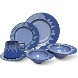 Σετ πιάτα φαγητού 31 τεμαχίων blue stoneware-BL31