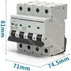 Ασφάλεια MCB 4P 20A C Curve - Aigostar γκρι