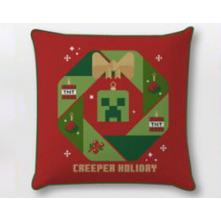 Minecraft Creeper Holiday Christmas Decorative Pillow Cover 40x40 cm Velvet