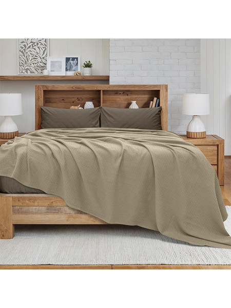 Κουβέρτα King Size (240x260) Πικέ Cocoon Μόκα