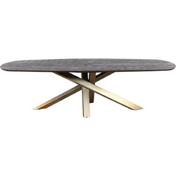 Τραπεζαρία Alore PTMD Luxury Living με διαστάσεις 280x110x77cm - Brown, Gold