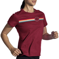 Brooks Distance Short Sleeve 20 Γυναικείο Αθλητικό T-Shirt Μπορντό 221614-685