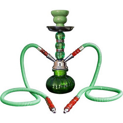Ναργιλές Hookah Πράσινος Διπλός 2 Hoses - 28cm