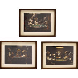 Κάδρο DOGS POKER 3σχέδια 30x40 cm