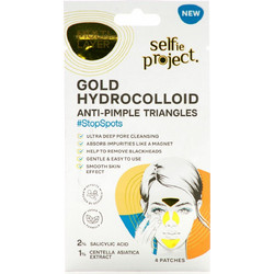 Selfie Project Gold Hydrocolloid Anti-Pimple Triangles Επιθέματα Προσώπου για Μαύρα Στίγματα 4τμχ