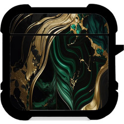 CUSTOM Marble Green-Gold - Airpods 1 & 2