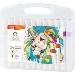 Deli Color Emotion Μαρκαδόροι Σχεδίου Σετ 24 Ακρυλικά Χρώματα 231.741994