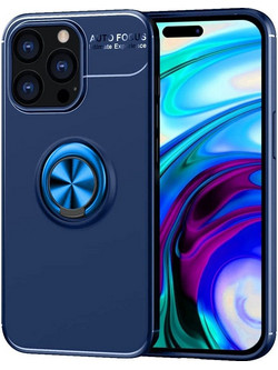 Ancus Autofocus Shock Proof Ring Holder Back Cover Blue (iPhone 14 Pro Max)