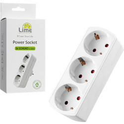 LIME ΑΝΤΑΠΤΟΡΑΣ 3 ΣΟΥΚΟ LS-3ADW 250V 16A ΠΑΙΔΙΚΗ ΠΡΟΣΤΑΣΙΑ ΑΣΠΡΟ