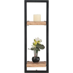 LIZARD Frame Ράφι Μέταλλο Βαφή Μαύρο, Ξύλο Ακακία Φυσικό