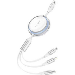 Foneng Καλώδιο X113 3-σε-1 1.1M Λευκό - (X113 white)