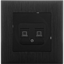 Πρίζα Χωνευτή 2xData Cat6 - Μαύρη - S111B