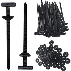 POWERTECH δεματικά καλωδίων TIES-082, 5x90mm, μαύρα, 50τμχ