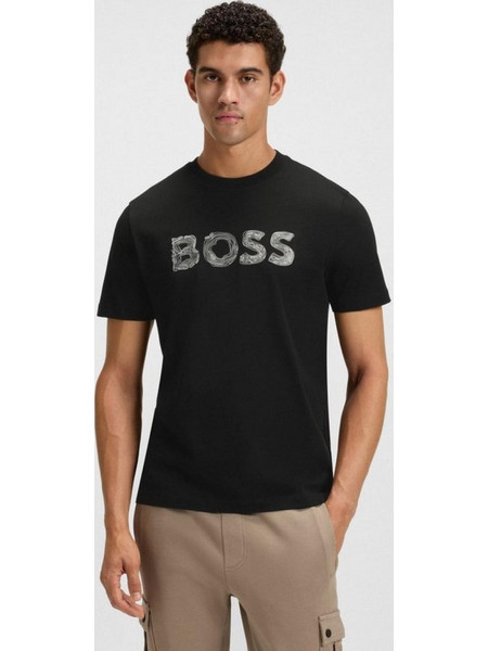BOSS Regular-Fit T-Shirt In Cotton With Logo Artwork Te_Frozen