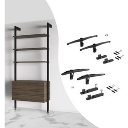 KIT ΑΡΘΡΩΤΩΝ ΠΛΑΙΣΙΩΝ ΡΑΦΙΕΡΑΣ ΓΙΑ 3 ΡΑΦΙΑ & 1 ΕΡΜΑΡΙΟ (ΧΩΡΙΣ ΤΑ ΞΥΛΙΝΑ ΣΤΟΙΧΕΙΑ) EMUCA ZERO 7022254 ΜΑΥΡΟ ΜΑΤ