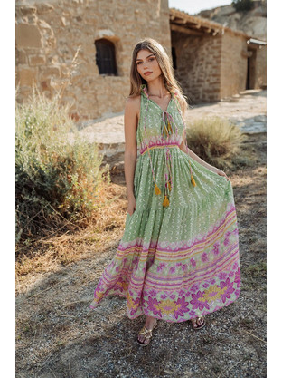 PITI CUITI Maxi Φόρεμα Με Floral Print Και Φούντες
