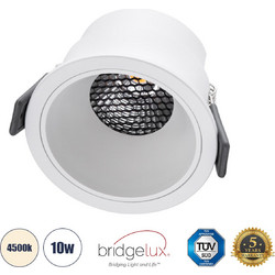 PLUTO-M 60254 Χωνευτό Downlight Σποτ με Honeycomb Anti Glare Reflector LED 10W 1300lm 38 AC 220-240V IP20 Φυσικό Λευκό 4500K - Bridgelux COB Chip & TUV SUD Driver - Λευκό Ματ - Μ8.4 x Π8.4 x Υ5.9 / Q7