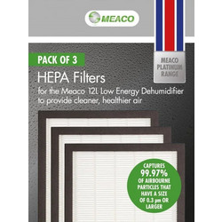 Meaco Platinum 12L Φίλτρα HEPA για Αφυγραντήρα 3τμχ