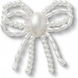 CROCS JIBBTZ PEARL WHITE BEADED BOW