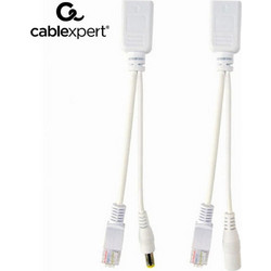 CABLEXPERT UTP PASSIVE PoE ADAPTER KIT, 0.15M WHITE