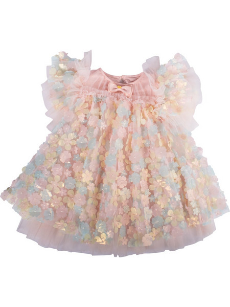 Angel's Face MARLOWE 3D MULTI FLOWER TULLE DRESS (SU26_MARLOWE BLUSH MULTI) Κορίτσι Collection SU26