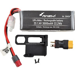 Amewi Μπαταρία Li-Po 7.4V 3000mAh 25C 2S T-Plug για Τηλεκατευθυνόμενο 2τμχ 28459