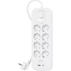 Belkin Πολύπριζο Aσφαλείας 8 Θέσεων με Καλώδιο 2m SRB003VF2M-V2