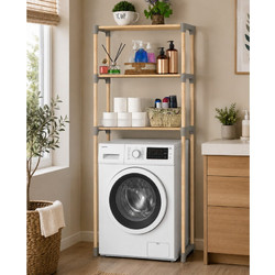 Viosarp Ραφιέρα Πλυντηρίου Ξύλινη με 3 Ράφια 71x27.5x148cm NoSV013