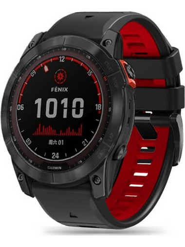 Tech-Protect Iconband Pro Λουράκι Σιλικόνης Black / Red (Garmin Fenix 3HR / 5X / 5X Plus / 6X / 6X Pro)