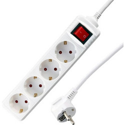 Πολύπριζα 4θ Με Διακόπτη 3M,3g1,5 λευκό LS-430W LIME