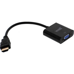 Adaptor HDMI Male σε VGA Female Well ADAPT-HDMIM/VGAF-0.2BK-WL