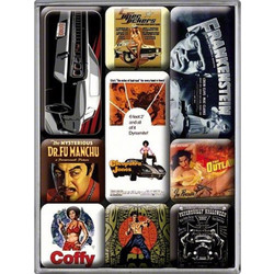 Nostalgic Μαγνητάκια Movie-Art Retro 83014 Πολύχρωμα Mεταλλικά Ρετρό Σετ 9 τμχ σε διάφανη συσκευασία δώρου 10x7x2 cm