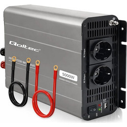 Qoltec Μετατροπέας Τάσης Ms Wave 12v 230v 2500/5000w Usb Συμβατός Lifepo4 Gel Agm