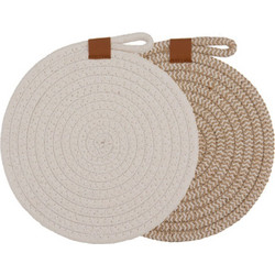 Σουπλά Nash (Σετ 2Τμχ) 40741 22cm Natural-Cream Ladelle Βαμβάκι,Jute