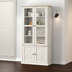 vidaXL Βιτρίνα VIGO 85x35x170 εκ. από Μασίφ Ξύλο Πεύκου - λευκή