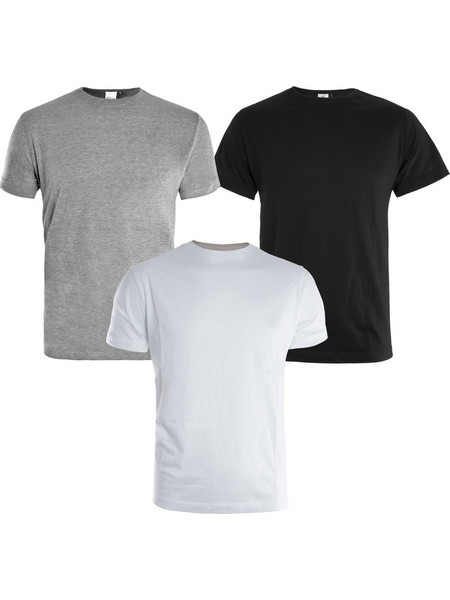 Kapriol Σετ 3 T-Shirt Γκρι-Λευκό-Μαύρο