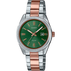 Casio Γυναικείο Ρολόι με Ασημί Ροζ Χρυσό Μεταλλικό Μπρασελέ LTP-1302PRG-3AVEF