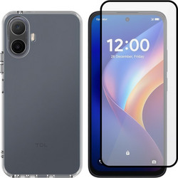 Vivid Set TPU Clear Case + Full Face Tempered Glass TCL K70 5G