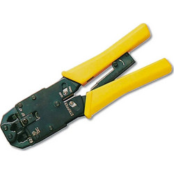 Digitus DN-94004 Πρέσα Ακροδεκτών Δικτύου RJ12, RJ11, RJ45 με Απογυμνωτή & Μηχανισμό Καστάνιας (Μήκος 180mm) DN-94004